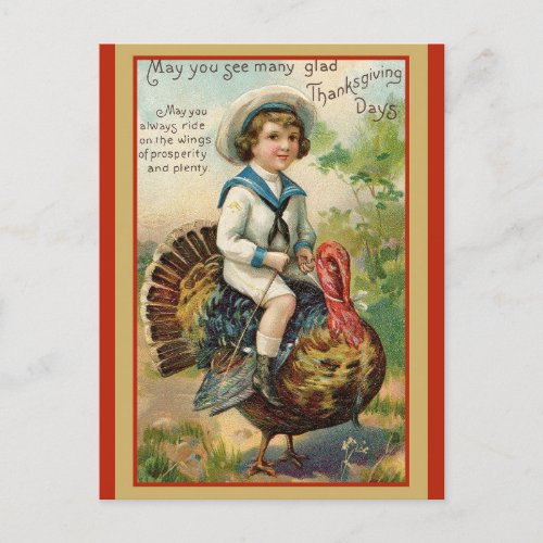 Cute Vintage Thanksgiving Turkey Postcard