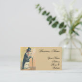 Cute Vintage Top Hat Dog Business Card (Standing Front)