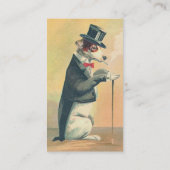 Cute Vintage Top Hat Dog Business Card (Back)