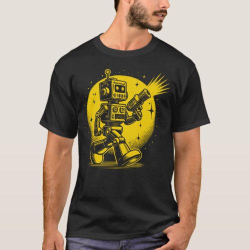 Cute Vintage Toy Robot with Ray Gun T_Shirt