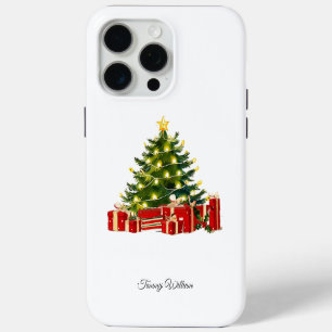 Cute Vintage Traditional Elegant Merry Christmas iPhone 15 Pro Max Case