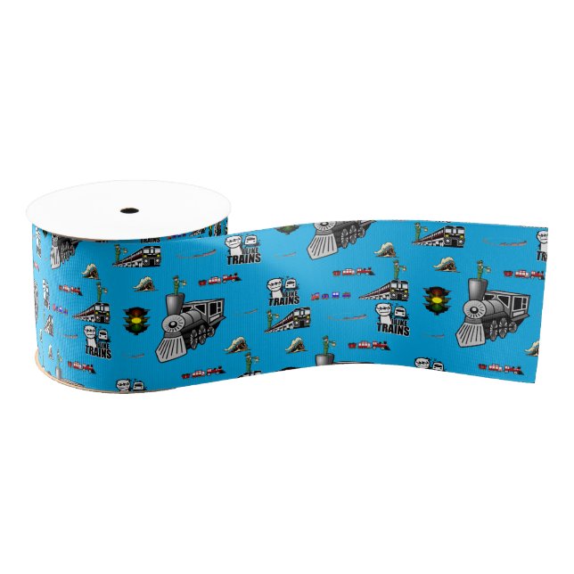 Cute Vintage Trains Decorative Ribbon  (Spool)