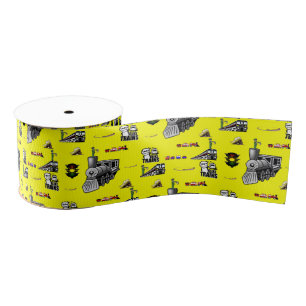 Cute Vintage Trains Decorative Ribbon 