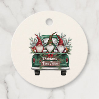 Cute Vintage Truck Gnomes Thank You Favor Tags