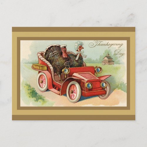 Cute Vintage Turkey Thanksgiving Postcard