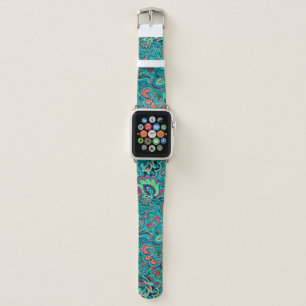 Cute vintage turquoise floral apple watch band