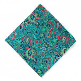 Cute vintage turquoise floral bandana