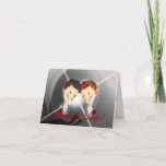 Cute Vintage Two Grooms Gay Wedding Thank You Card at Zazzle