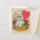 Cute vintage Valentine cat 