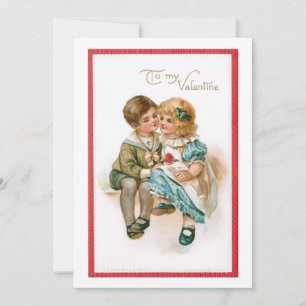 Cute Vintage Valentine Children Holiday Card