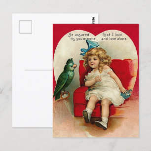 cute vintage Valentine love Postcard