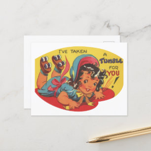 Cute vintage Valentine tumbler Postcard