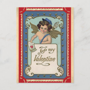 Cute Vintage Valentines Day Angel Cherub Letter Postcard