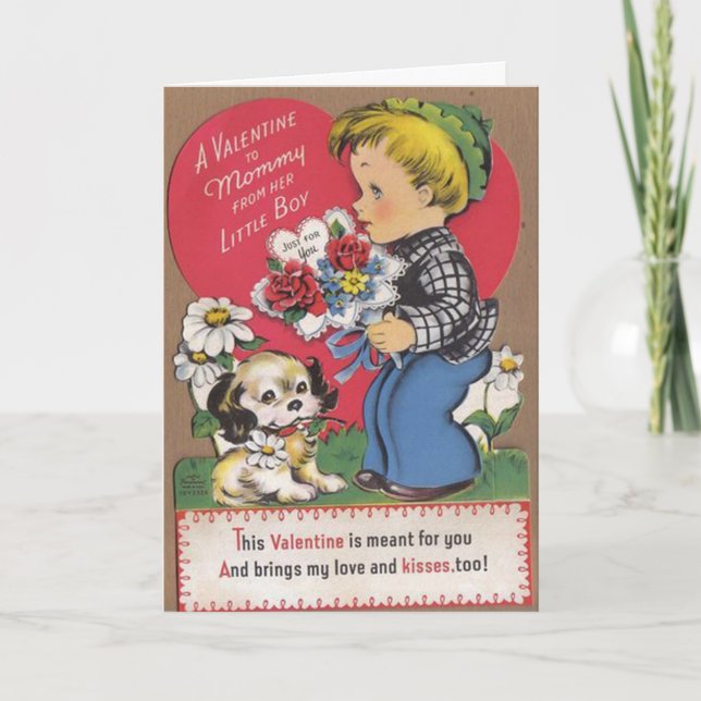 Cute Vintage Valentine's Day Card for Mother (Front)
