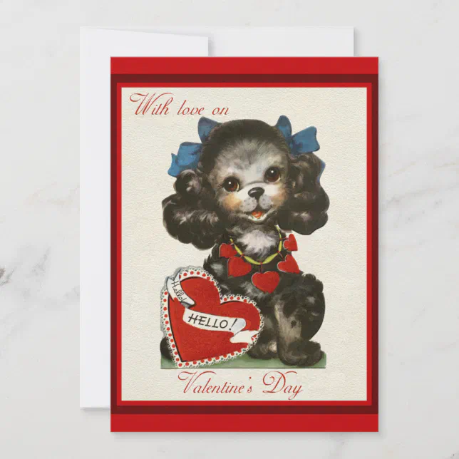 Cute Vintage Valentines Day Dog | Zazzle