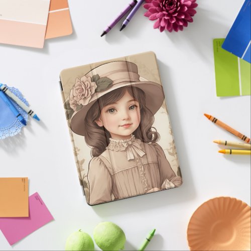 Cute Vintage Victorian Girl Portrait iPad Air Cover