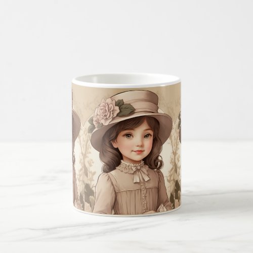 Cute Vintage Victorian Girl Portrait Mug