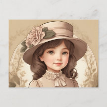 Cute Vintage Victorian Girl Portrait