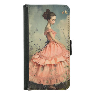 Cute Vintage Victorian Gothic Girl Samsung Galaxy S5 Wallet Case