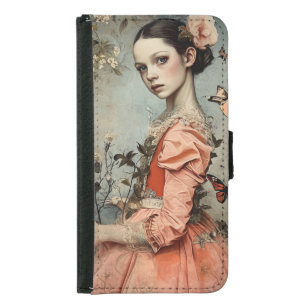 Cute Vintage Victorian Gothic Girl Samsung Galaxy S5 Wallet Case