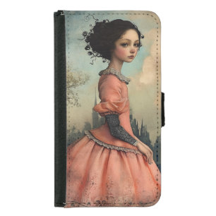 Cute Vintage Victorian Gothic Girl Samsung Galaxy S5 Wallet Case