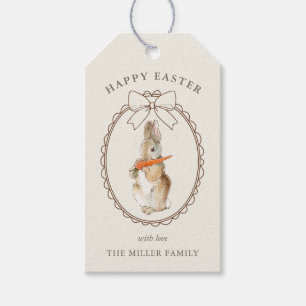 Cute Vintage watercolor Easter bunny Gift Tags