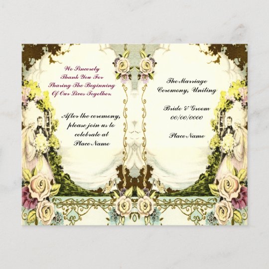 Cute Vintage Wedding Program Zazzle Cute Vintage Wedding Program