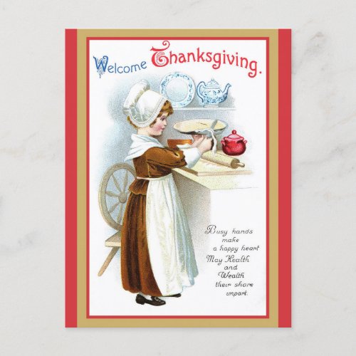 Cute Vintage Welcome Thanksgiving Postcard