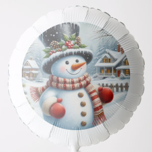 Cute, Vintage/Whimsical Christmas/winter snowman Balloon