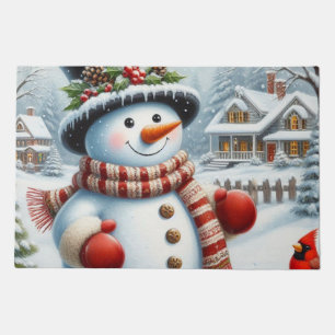 Cute, Vintage/Whimsical Christmas/winter snowman Doormat