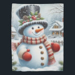 Cute, Vintage/Whimsical Christmas/winter snowman Duvet Cover<br><div class="desc">.</div>