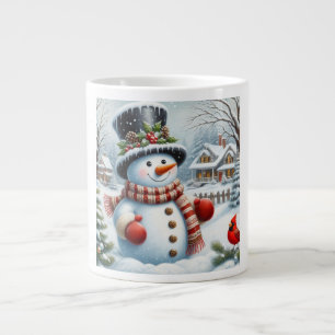 Cute, Vintage/Whimsical Christmas/winter snowman Giant Coffee Mug