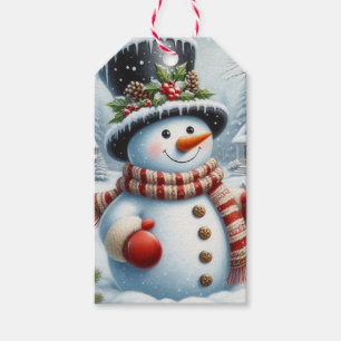 Cute, Vintage/Whimsical Christmas/winter snowman Gift Tags