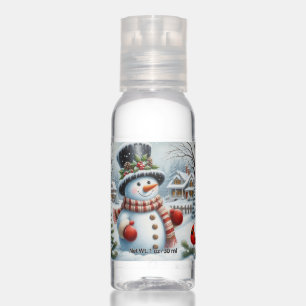 Cute, Vintage/Whimsical Christmas/winter snowman Hand Sanitizer