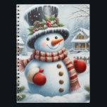Cute, Vintage/Whimsical Christmas/winter snowman Notebook<br><div class="desc">.</div>