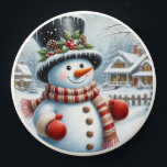 Cute, Vintage/Whimsical Christmas/winter snowman PopSocket<br><div class="desc">.</div>