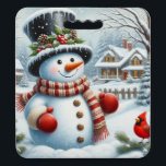 Cute, Vintage/Whimsical Christmas/winter snowman Seat Cushion<br><div class="desc">.</div>