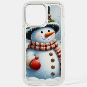 Cute, Vintage/Whimsical Christmas/winter snowman iPhone 15 Pro Max Case