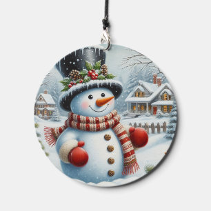 Cute, Vintage/Whimsical Christmas/winter snowman Wind Chime