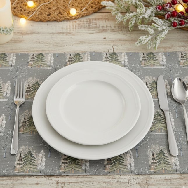 Cute Vintage Winter Christmas Pattern  Cloth Placemat (Creator Uploaded)