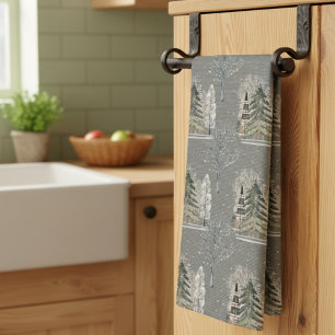 Cute Vintage Winter Christmas Pattern Kitchen Towel