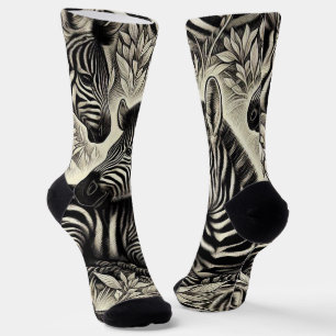 Cute Vintage Zebra Pattern Socks
