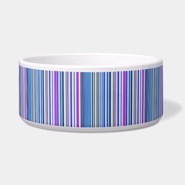 Cute violet blue stripes bowl (Front)
