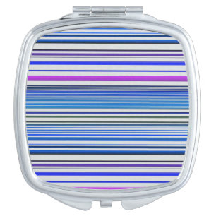 Cute violet blue stripes compact mirror