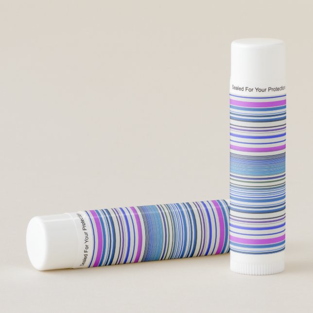 Cute violet blue stripes lip balm (Front)