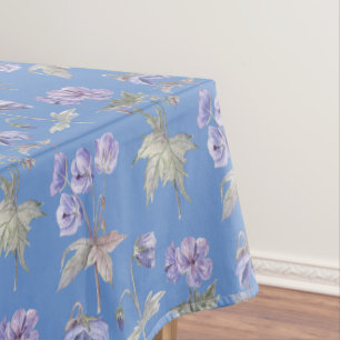 Cute Violet Floral Flower Girl Baby Shower Party Tablecloth