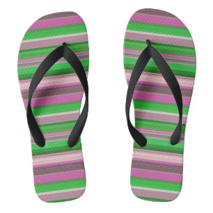 Cute violet green stripes flip flops