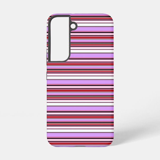 Cute violet red stripes samsung galaxy case (Back)