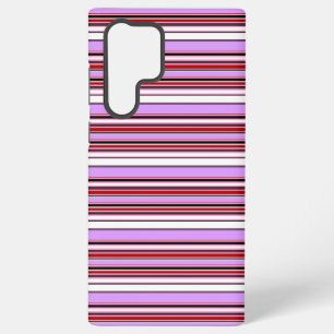 Cute violet red stripes samsung galaxy s22 ultra case
