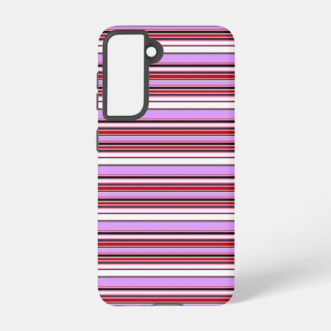 Cute violet red stripes samsung galaxy case (Back)